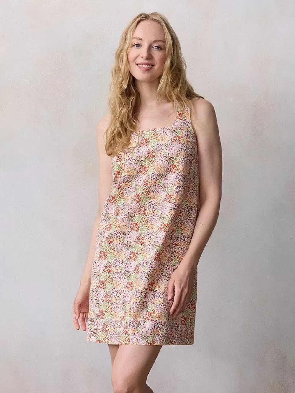LC Lauren Conrad Square Neck Floral Sleeveless Shift Dress